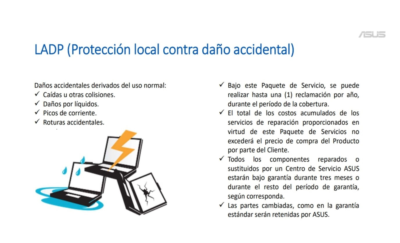 GARANTIA CONTRA DAÑO ACCIDENTAL 12 MESES PORTATILES ASUS VIVOBOOK