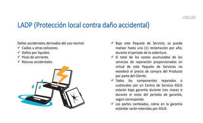 GARANTIA CONTRA DAÑO ACCIDENTAL 12 MESES PORTATILES ASUS VIVOBOOK